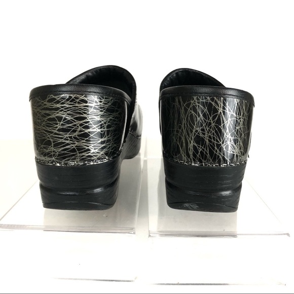 Dansko Nurses Clogs Black and Silver Scribbles Sz 37/7 - Picture 5 of 9